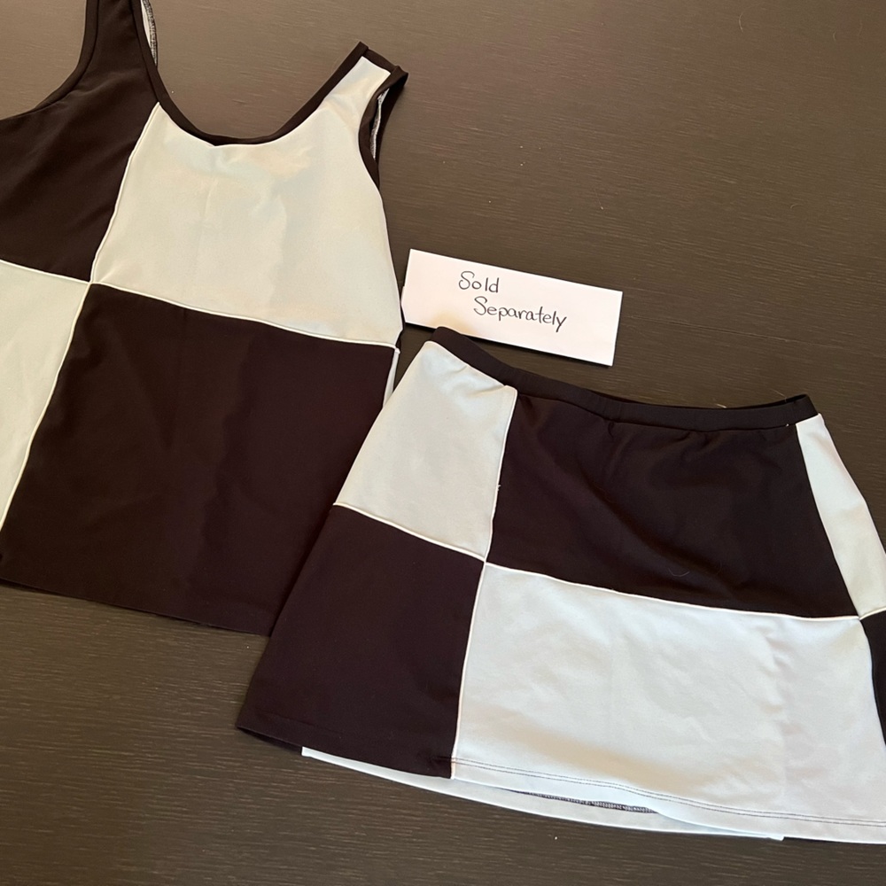 Light Mint Green & Black Tennis SKIRT